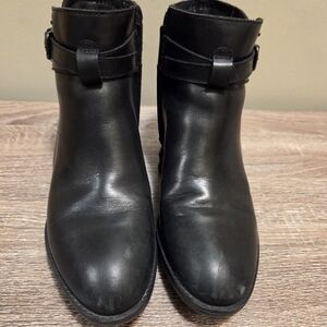 Women’s Black Leather Ankle Boots - Classic Buckle Detail